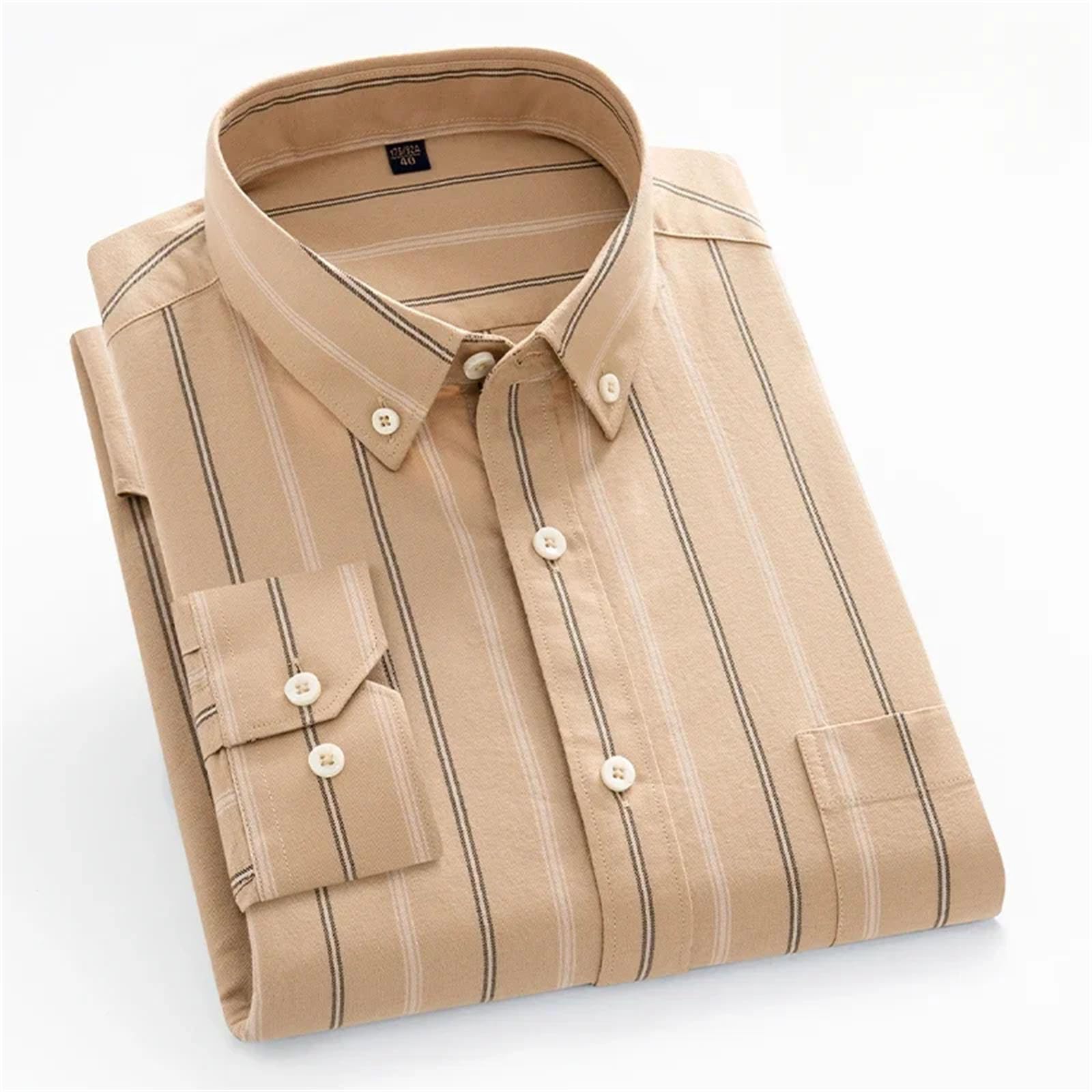 Camicia da uomo a maniche lunghe casual in cotone Oxford slim fit morbida ufficio formale elegante camicia