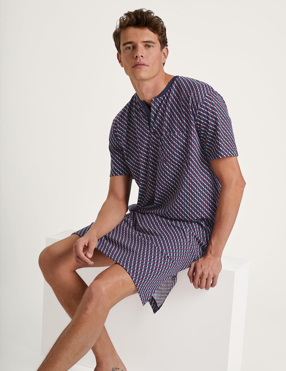 CALIDA Relax Imprint Maglia Lunga da Notte Uomo