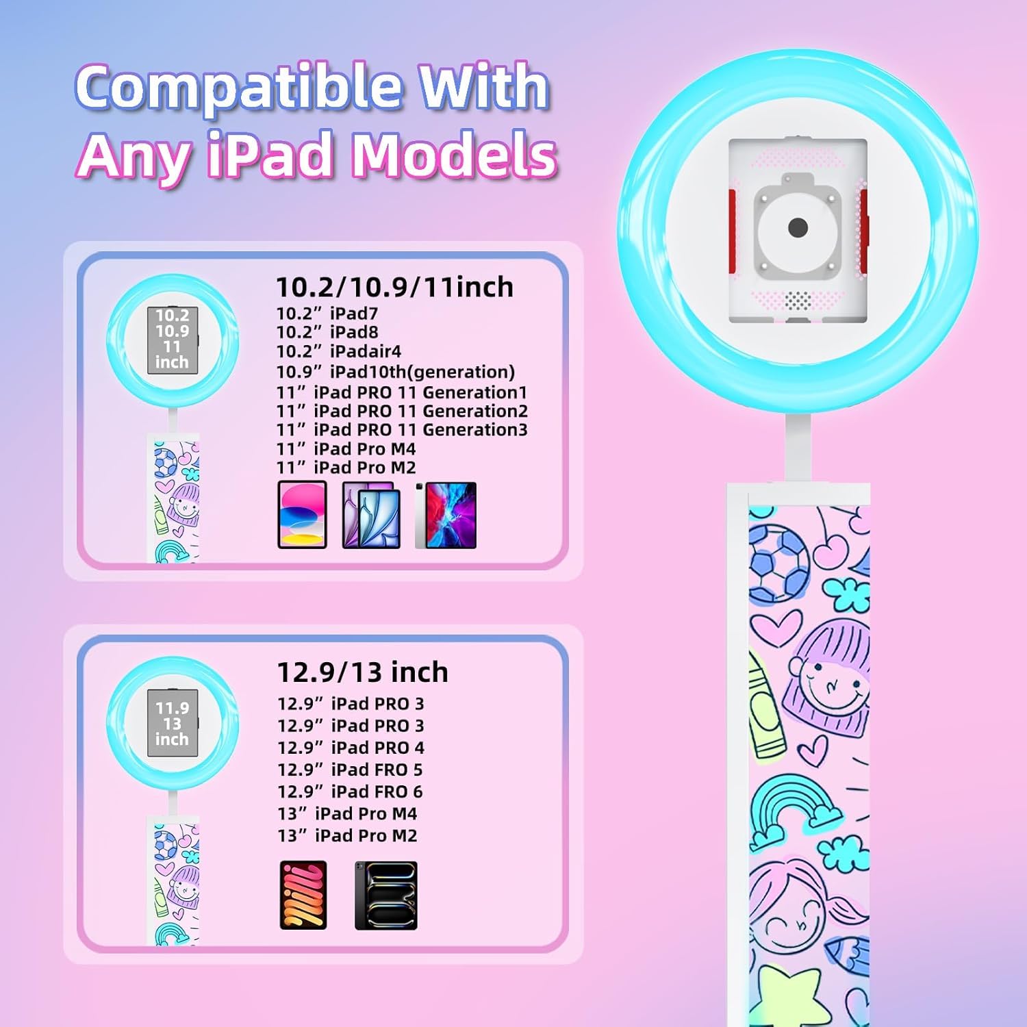 HARZHI Photo Booth per iPad in Acrilico, Cabina DIY Fotografica per Selfie Dipinta a Mano per Feste/Matrimoni/YouTube/Tiktok, Telecomando e controllo software, APP ChackTok VIP e Flight Case, Bianco