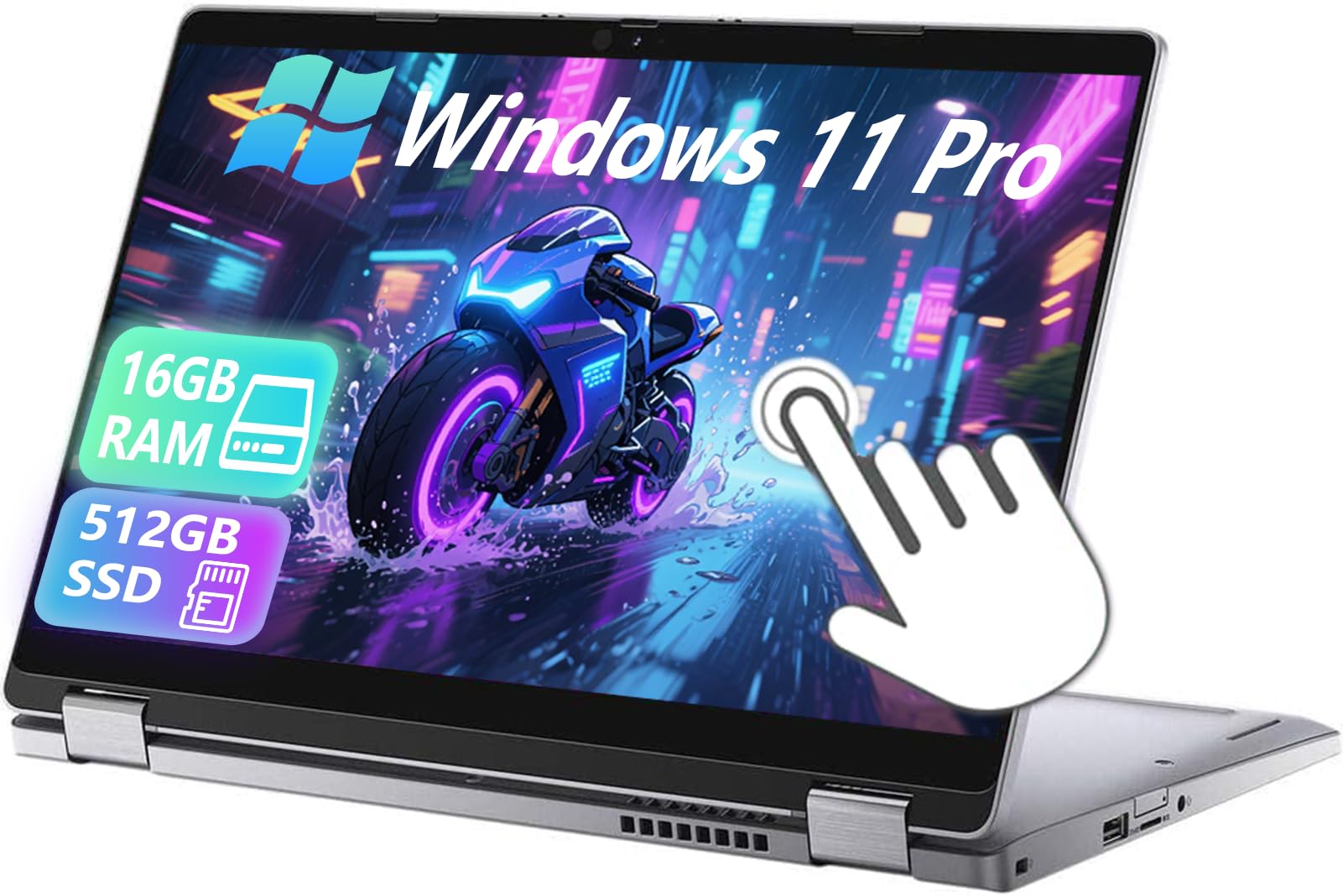 Dell Latitude 5310 2-in-1 Laptop Touchscreen Business, 13.3" FHD(1920x1080), Intel i5-10210 1.6GHz, 16GB DDR4 RAM, 512GB SSD, Backlit Keyboard, Win11