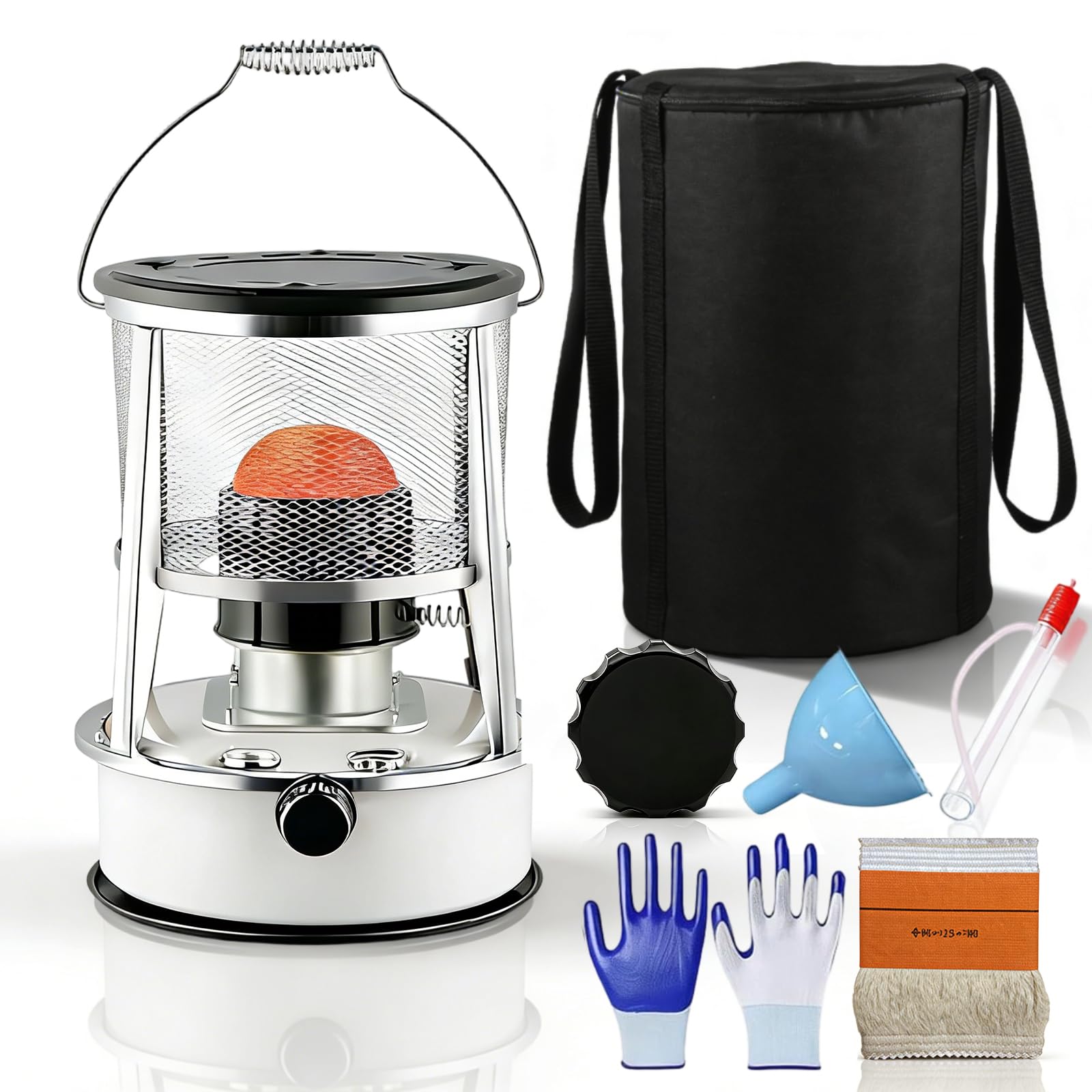Kerosene Heaters for Indoor Use, 2 in 1 Portable Kerosene Heater & Stove, 9000 BTU Non Electric Heater for Large Rooms,18-21h Runtime, for Tents, Garage, Ice Fishing, Camping & Emergency Use (Black) — view 9