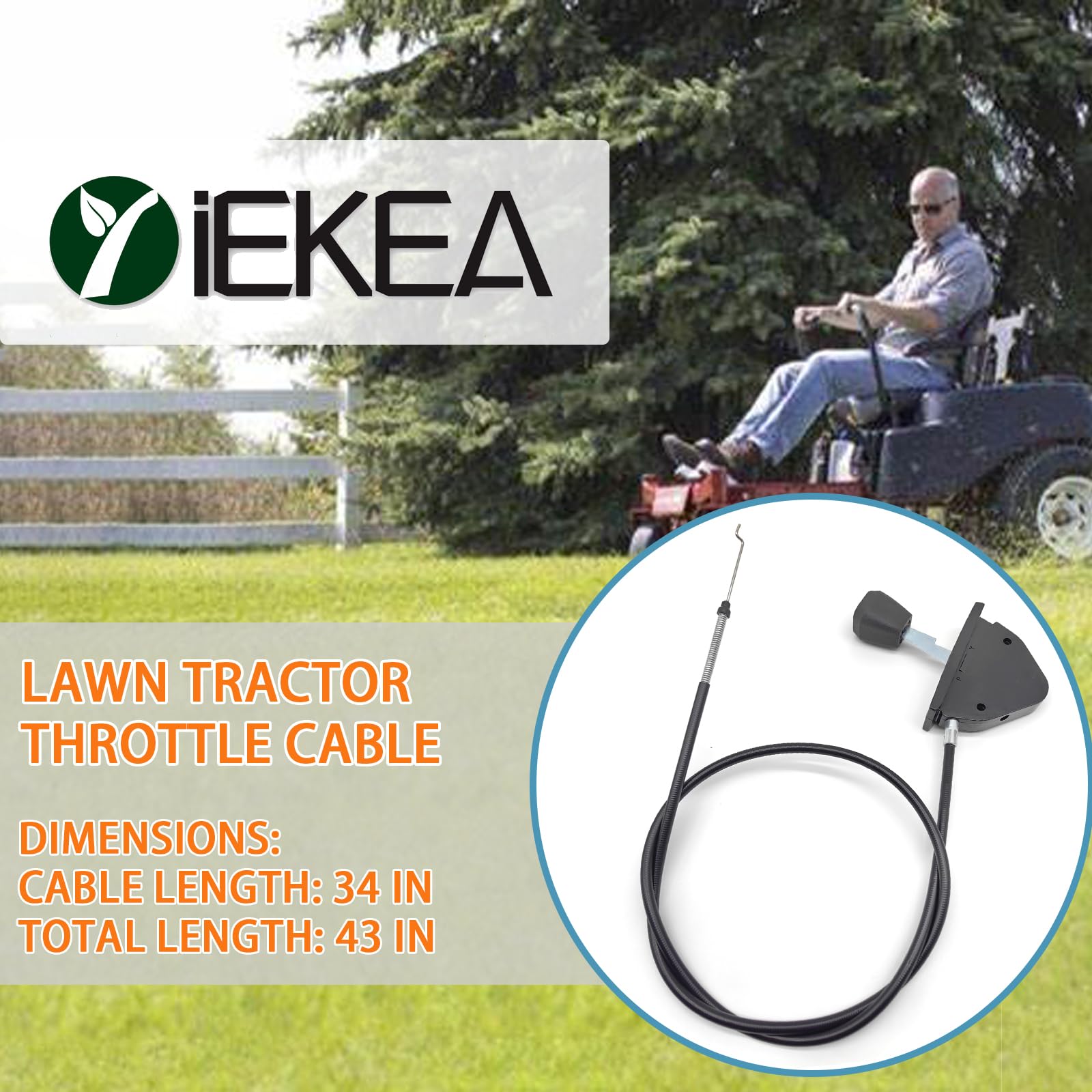 117-1295 Cable de estrangulador del acelerador para cortacésped Toro 74373 74375 7438