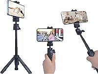 Vista 3 de Soporte de trípode para teléfono y palo para selfie para iPhone, cámara web, escritorio, Sony, cámara Canon G7x, Go Pro, trípode de viaje de 11.5