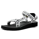 Muboliy Women's Original Sandals Comfortable Quick-Drying Casual Sport Sandal Walking Hiking Water Sandals With Arch Support, White/Grey, 9 gallery image