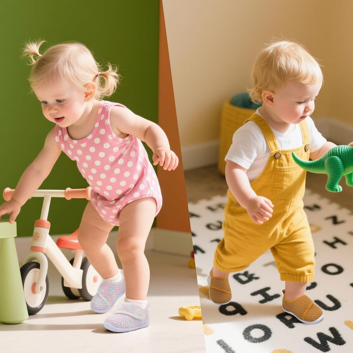 LeIsfIt Baby Shoes Boys Girls First Walking Shoes Non-Slip Infant Sneakers Lightweight Slip-on Crib Sneakers for First Walkers - Image 2