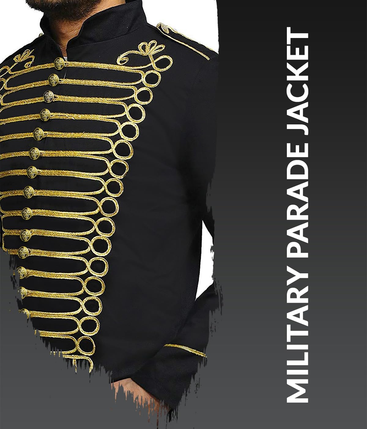 Pamposh Steampunk Hussar Napoleon Military Drummer Défilé Veste