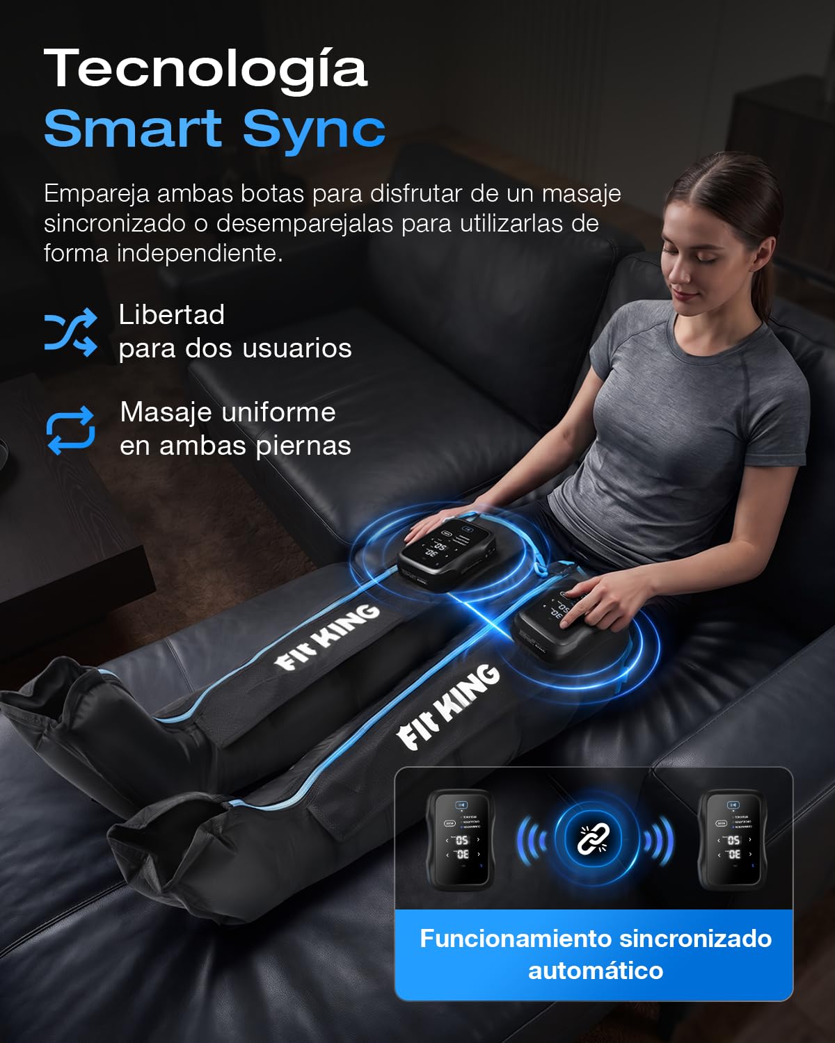 FIT KING Inalámbricas Botas Presoterapia Para Casa Sincronización Bluetooth