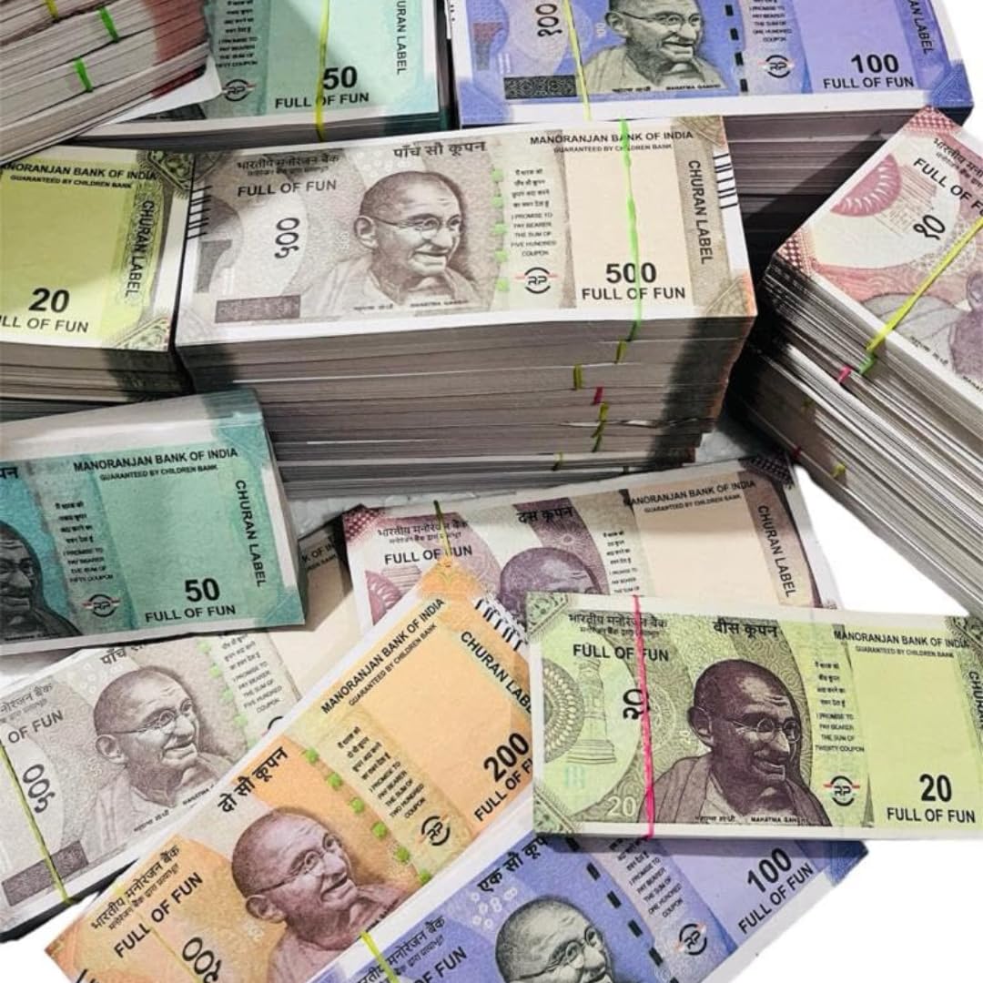 (Pack of 600 Pieces) Fake Money for Kids | Indian Currency Notes Learning Set - Educational Play Money for Kids, Pretend P...