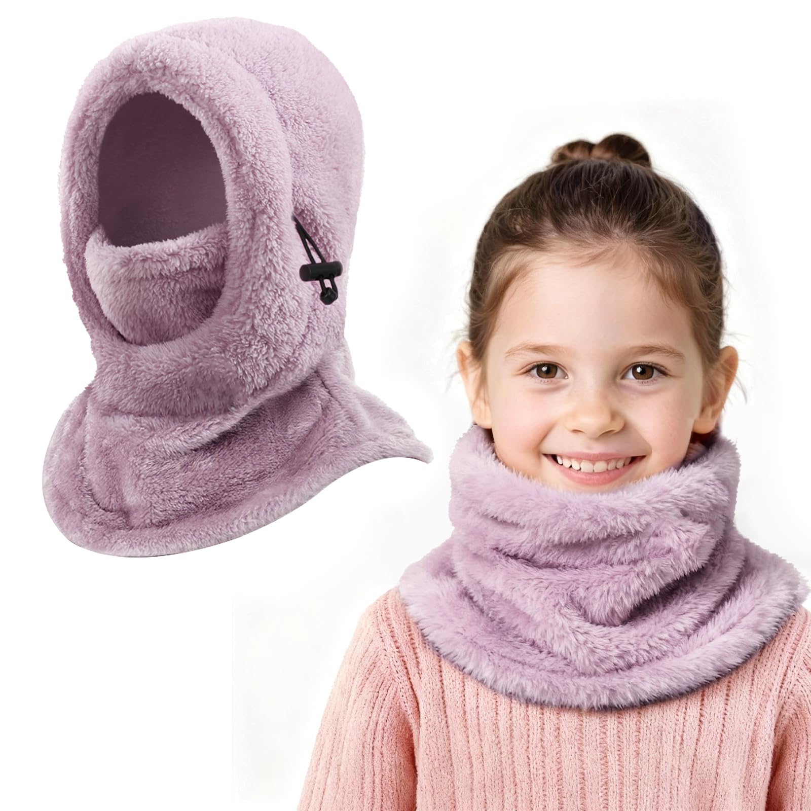 Pasamontañas Térmico de Invierno Niños 3-9,Multifuncional Prueba de Viento Ajustable Máscara De Esquí Ciclismo,Sombreros Gorro Forro Polar Cálido,Calentador de Cuello Mascarilla para Niños Niñas