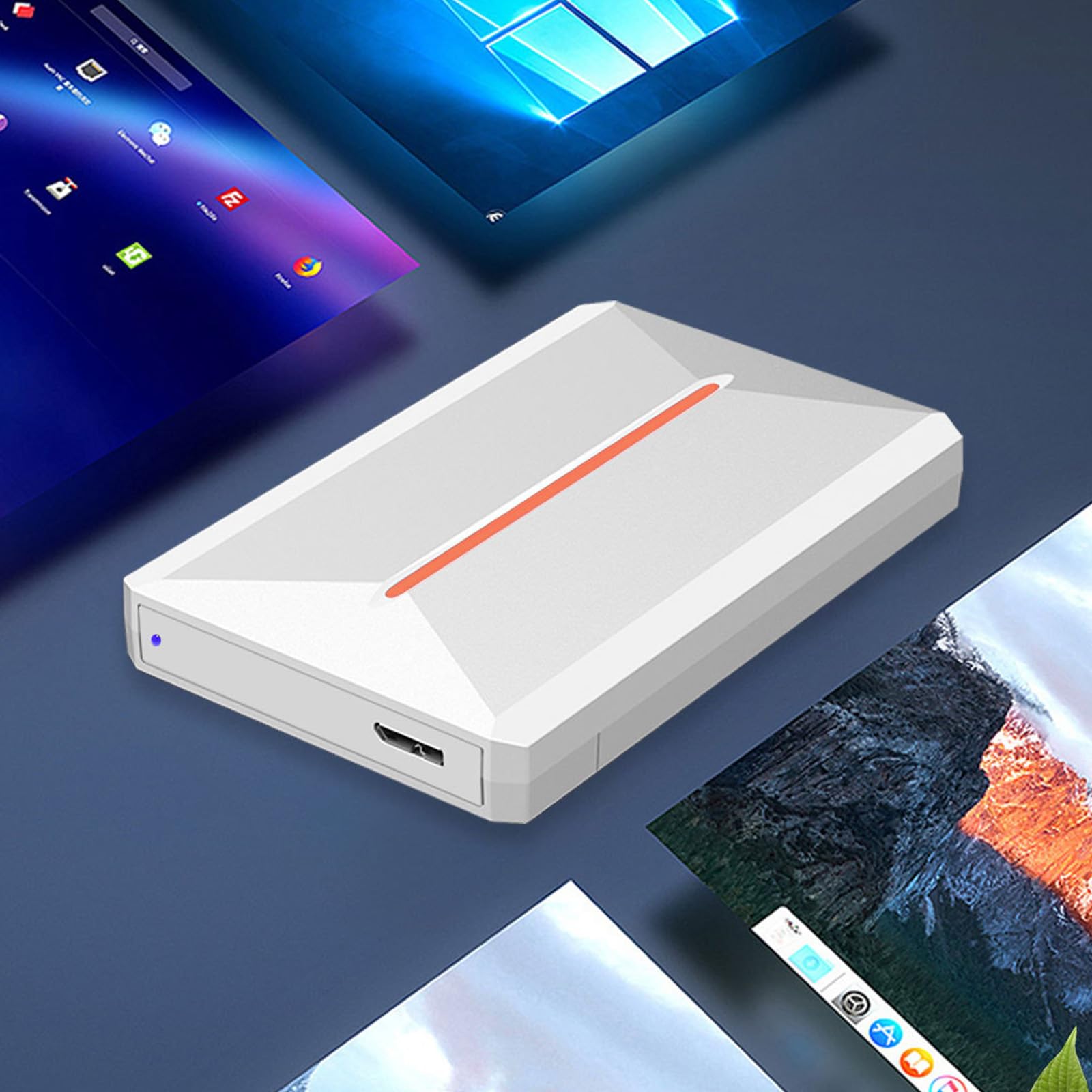 Disco Duro Externo 2tb,High-Speed Compact External Hard Drive,Slim Portable Drive For Usb 3.0 / Usb 3.1,2 Terabyte External Hard Drive Plug-And-Play (white) — view 8