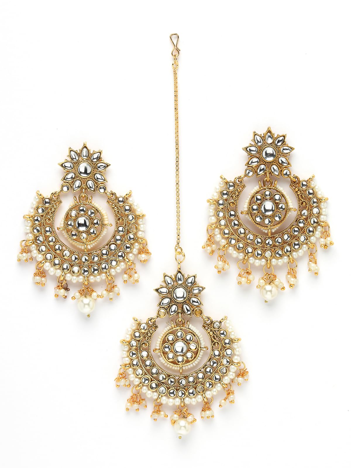 Sukkhi Attractive Traditional Floral Gold Plated White Kundan & Pearls Studded Chandbali Maang Tikka Earring Set| Jewellery Set for Women & Girls|Birthday Anniversary Gift for Women|EM105968 (B0CPP8ZGYV) Amazon Price History, Amazon Price Tracker