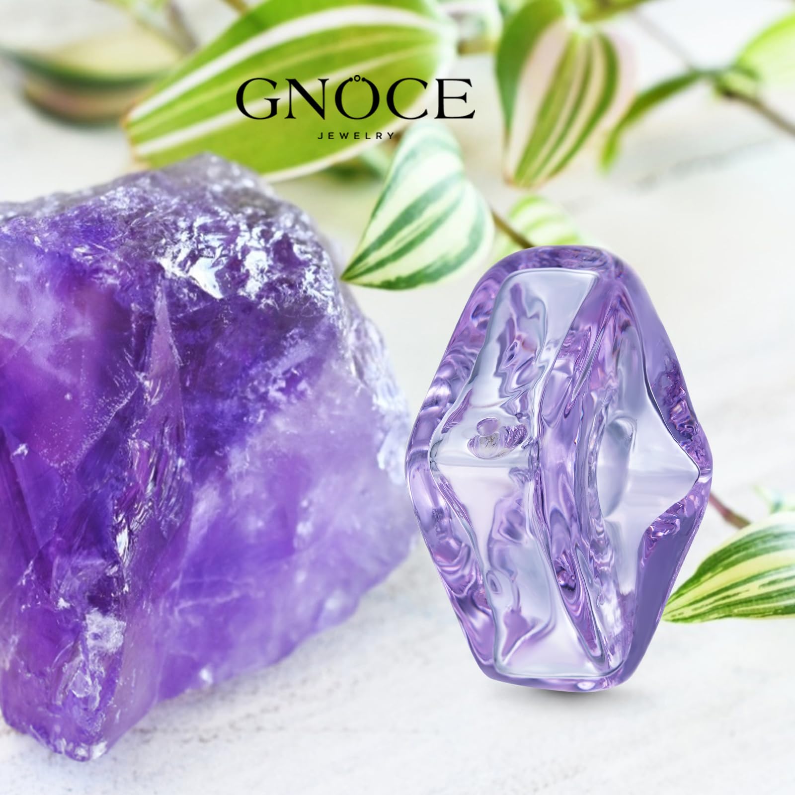 GNOCE Luce Viola oli Essenziali Profumo Diffusore Charm Quadrato, Charms di Vetro di Murano per Donne Ragazze Moglie Figlia, San Valentino, Regalo di Gioielli per la Festa Della Mamma