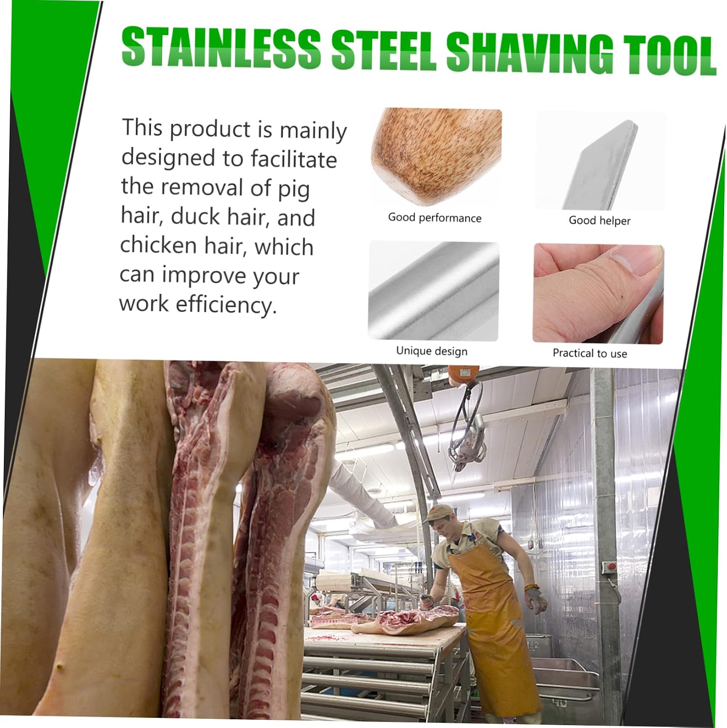 Stainless Steel Hair Removal Blades Rack Set 2pcs Pig Hair Shaving Tool for Pig