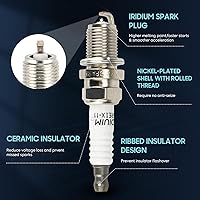 Vista 4 de Paquete de 4 bobinas de encendido con 4 bujías de iridio compatibles con Toyota Camry Yaris Echo Prius C Yaris Scion xA xB L4 1.5L, reemplazo