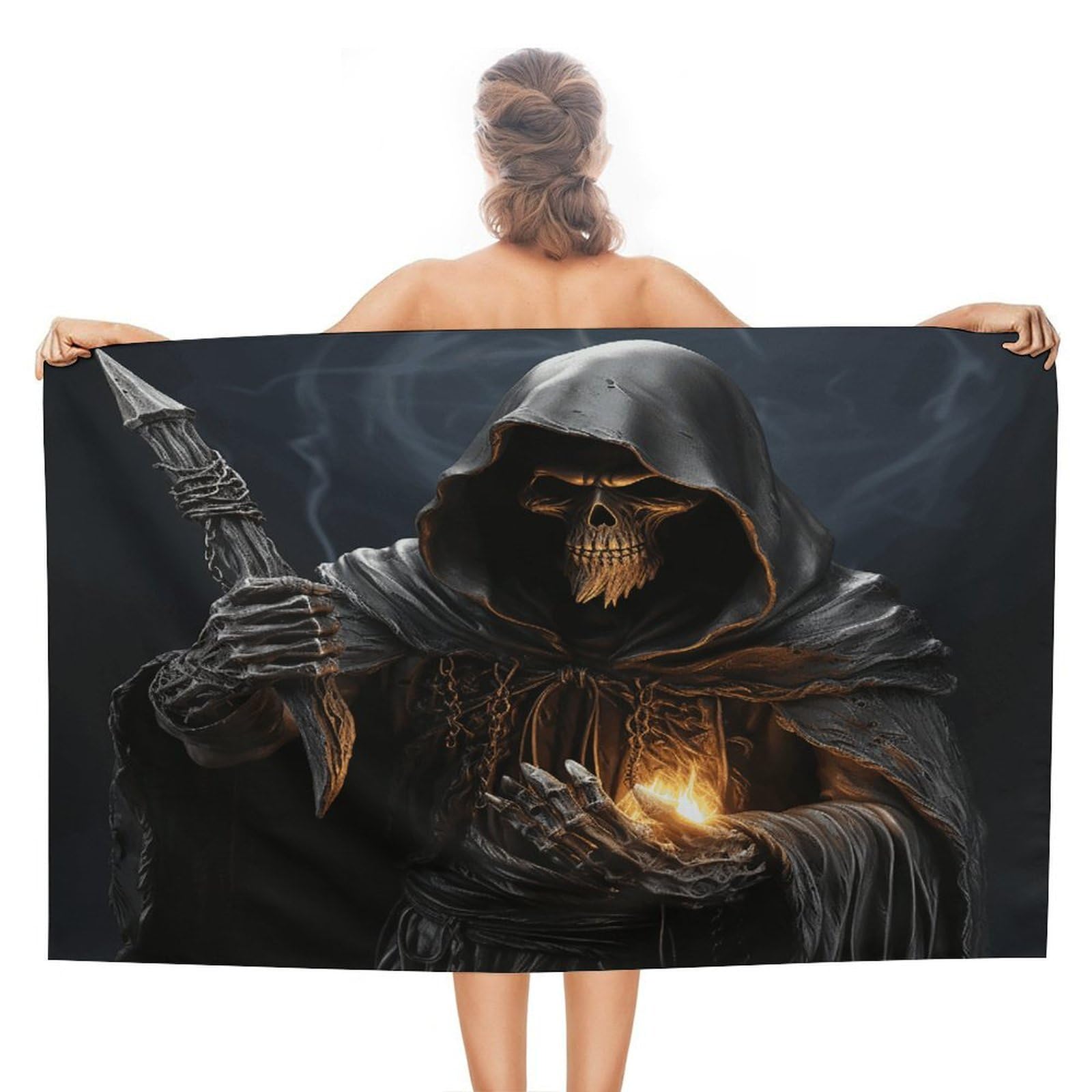 VstaDank Grim-Reaper Beach Towels Super Absorbent Soft Lightweight Towel Large Stylish Swim Pool Towels Quick-Dry Oversize Bath Towel Travel Blankets for Adult Vacation&Gift
