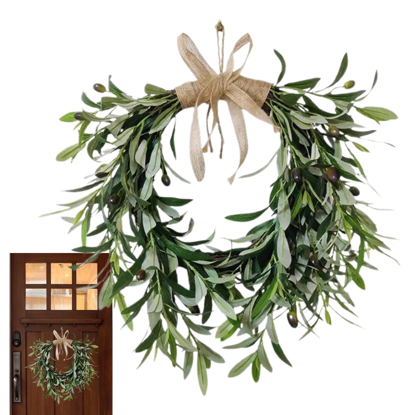 Couronne d'olivier artificielle pour déco maison de campagne chic toute l'année