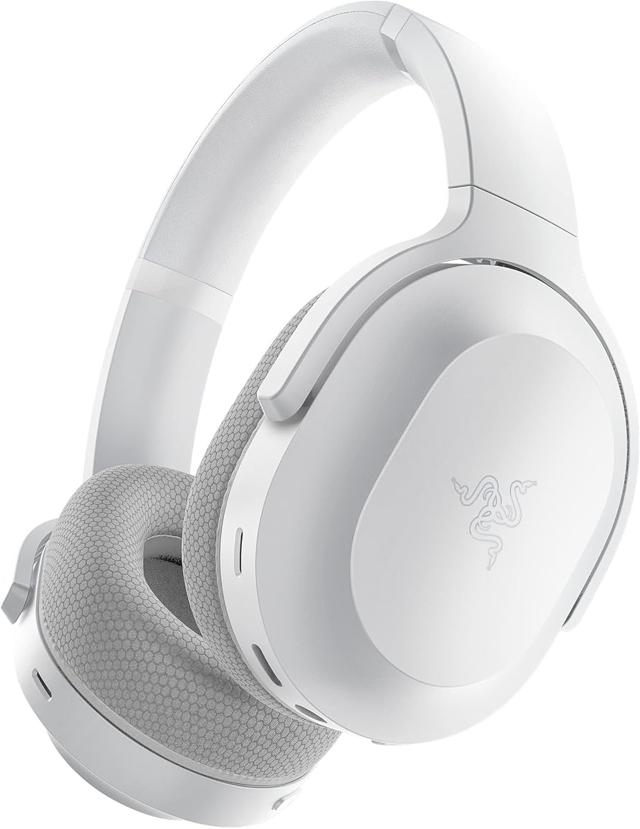 Auriculares inalámbricos para juegos y móviles Razer Barracuda (PC, PlayStation, Switch 2, Android, iOS): inalámbricos de 2,4 GHz + Bluetooth - Micrófono con cancelación de ruido integrado - Controladores de 50 mm - Batería de 40 horas - Blanco mercurio | Micrófono con cancelación de ruido integrado, controladores de 50 mm, batería de 40 horas, para PC, PlayStation, Switch 2, Android, iOS