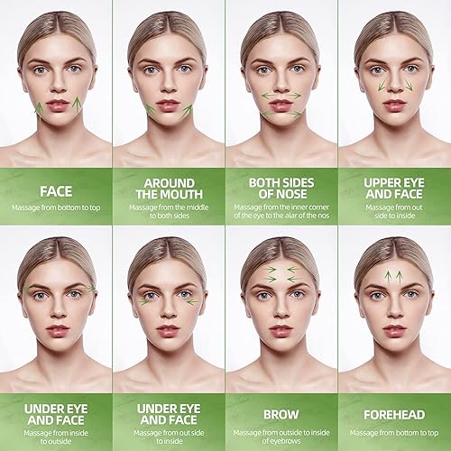 Miniatura 10 de Juego de rodillo de jade natural y Gua Sha para cara y ojos, rodillo facial de jade sin ruido