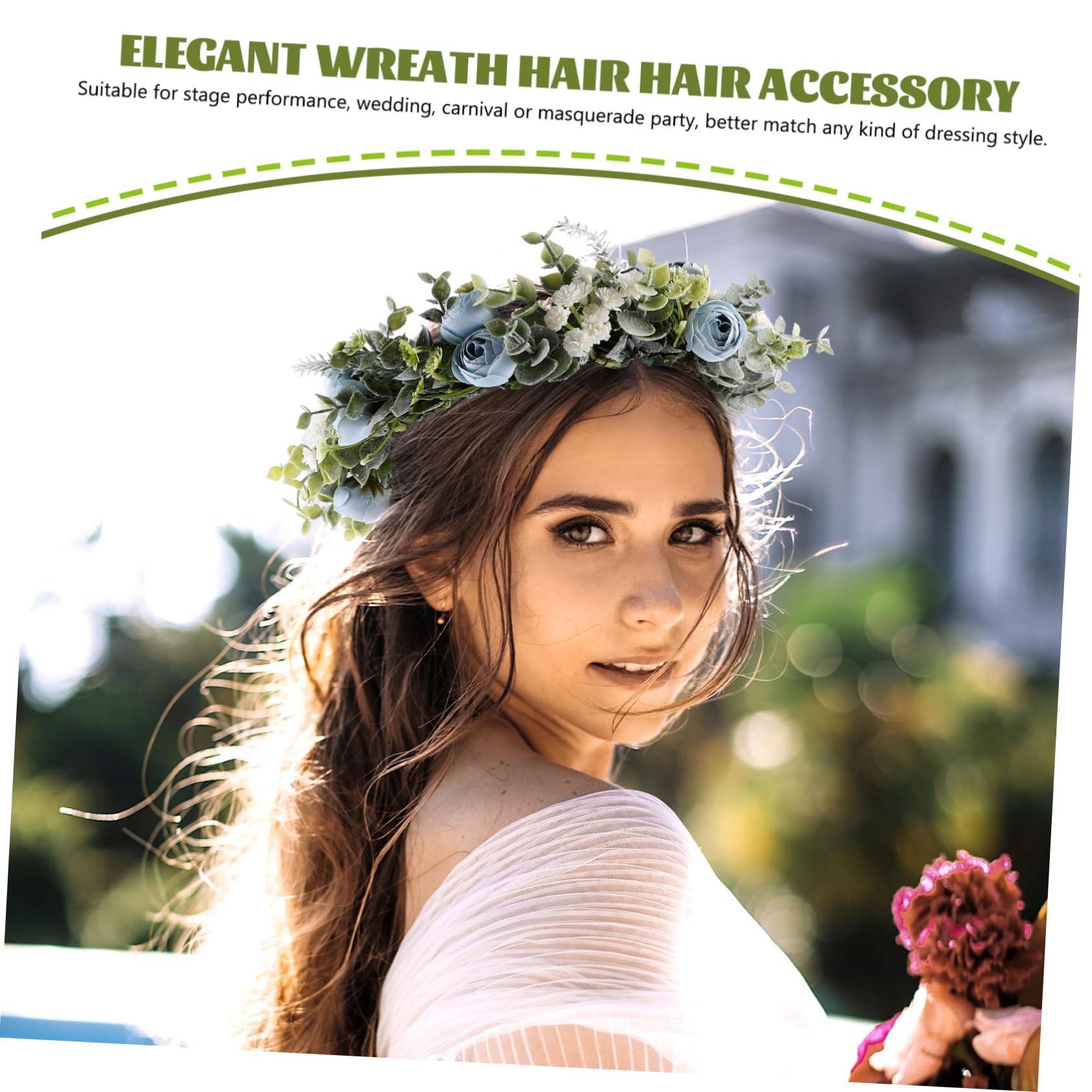 FRCOLOR 3stücke Blumenkranz Haarband Für Hochzeiten Und Feiern Handgefertigtes Brautaccessoire Blau Leicht Und Bequem Für Bühne Oder Festliche Anlässe