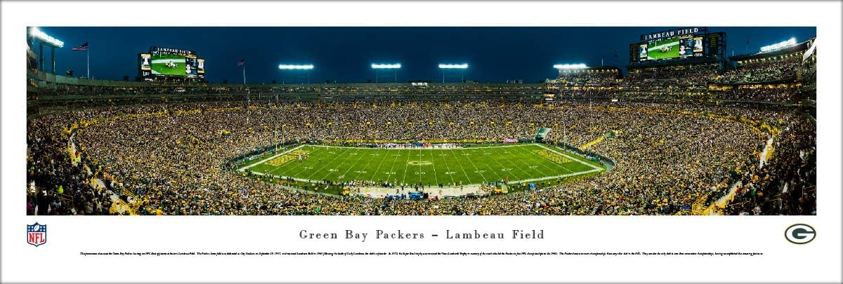 Blakeway Worldwide Panoramas, Inc. Green Bay Packers, Night Game - NFL Panoramic Poster and Wall Decor