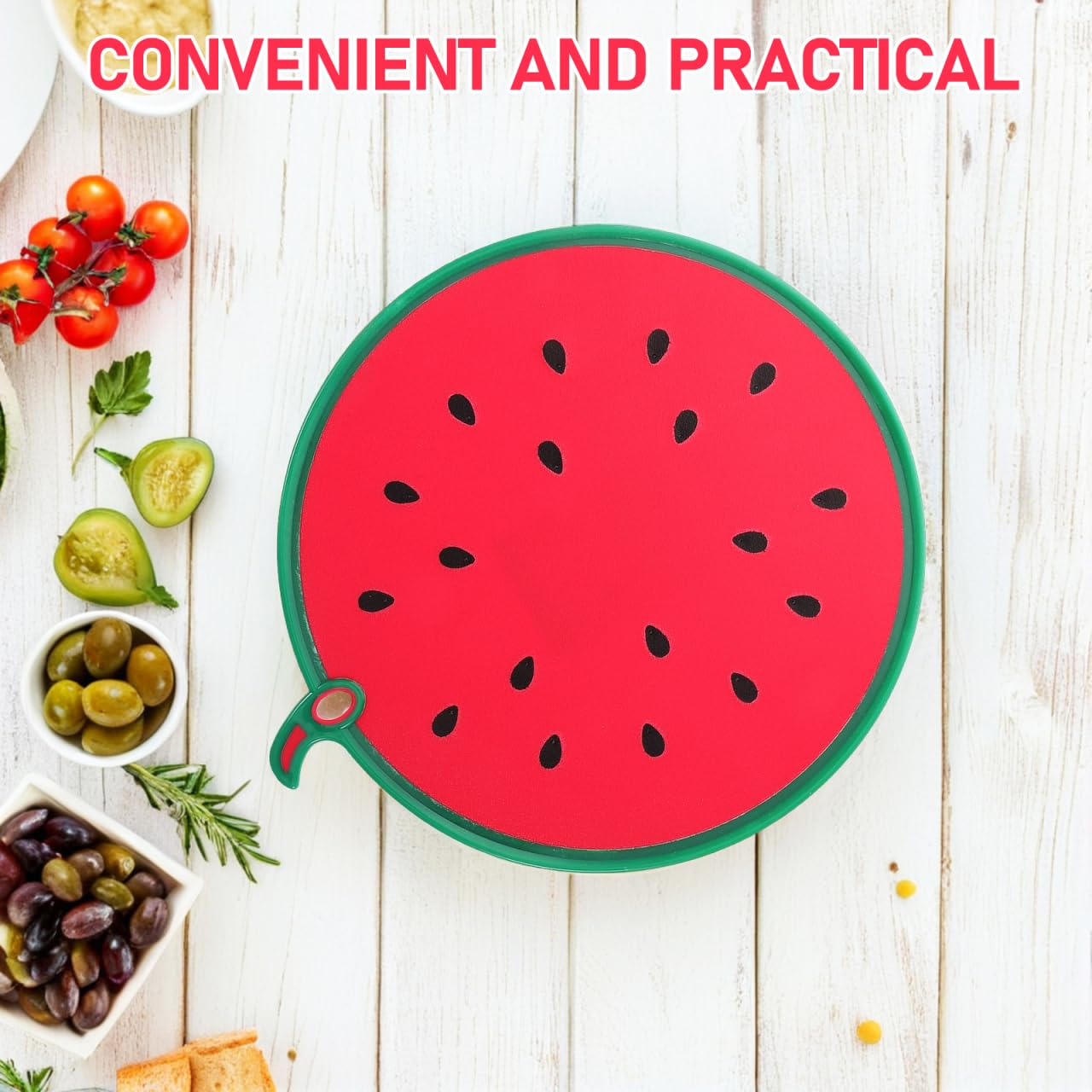 Mehrzweck-Schneidebrett Wassermelonenform 11.81X10.83 Zoll Mit Saftrille Und Rutschfestem Griff Für Obst Gemüse Babynahrung Spülmaschinenfest