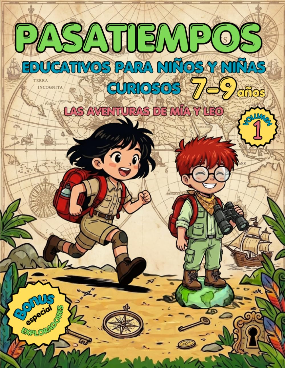 Pasatiempos educativos para niños y niñas curiosos de 7 a 9 años: Las Aventuras de Mía y Leo (Europa Vol..1). Actividades y curiosidades para casa, viajes, ratos de espera o en clase.