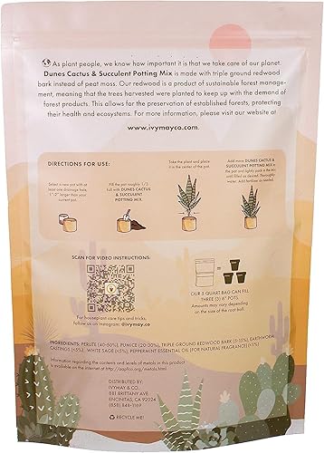 Miniatura 2 de IvyMay Dunes - Suelo para suculentas, mezcla orgánica para macetas de cactus para suculentas, listo para usar, plantas de interior con perlita,