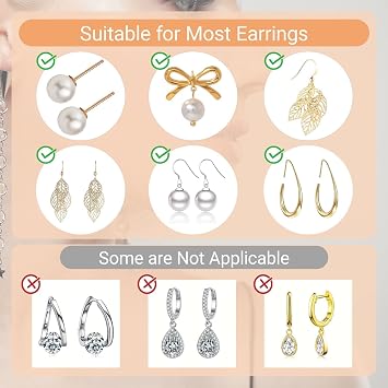 Earring Backs,18K Gold Silicone Earring Backs Replacements,6 Pcs Hypoallergenice Silicone Earring Backs for Studs/Droopy Ears(Gold)