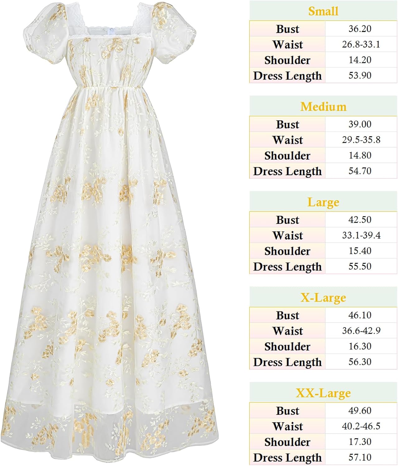 LTAKK Regency Dress Women Regency Costume Empire Waist Dresses Tea Party Victorian Gown Embroidery - Image 7