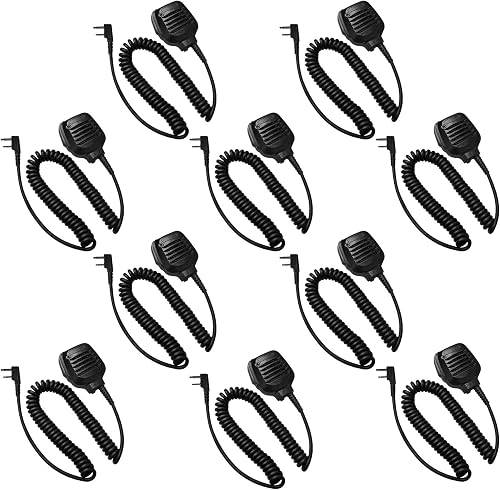 10Pack KMC-45D KMC-45 Remote Speaker Microphone for Kenwood NX-1200 NX-1300 | KMC-21 Heavy Duty Handheld Mic with Earpiece Jack Also for NX-P1300 NX-210 TK272G TK-2170 TK-2312 TK-3170 TK-3312