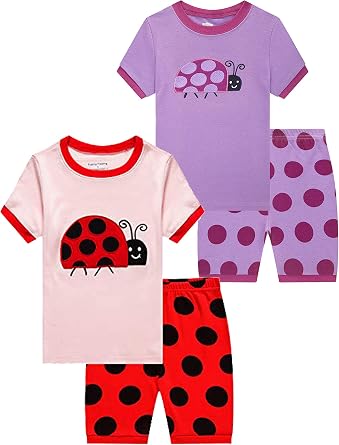 Family Feeling Giraffe Little Girls Short Pajamas 100% Cotton Clothes
