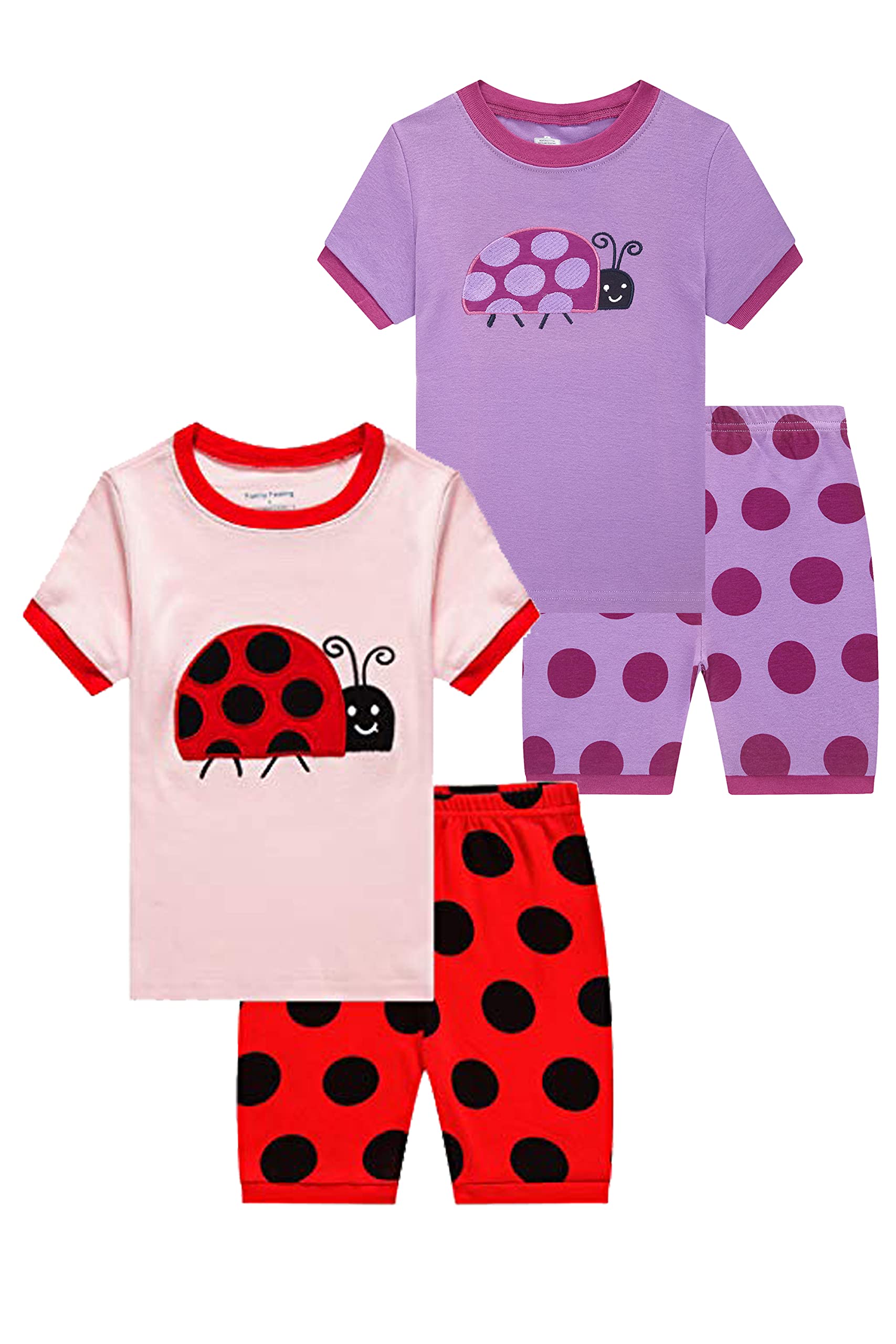 Family Feeling Giraffe Little Girls' Short Pajamas 100% Cotton Clothes