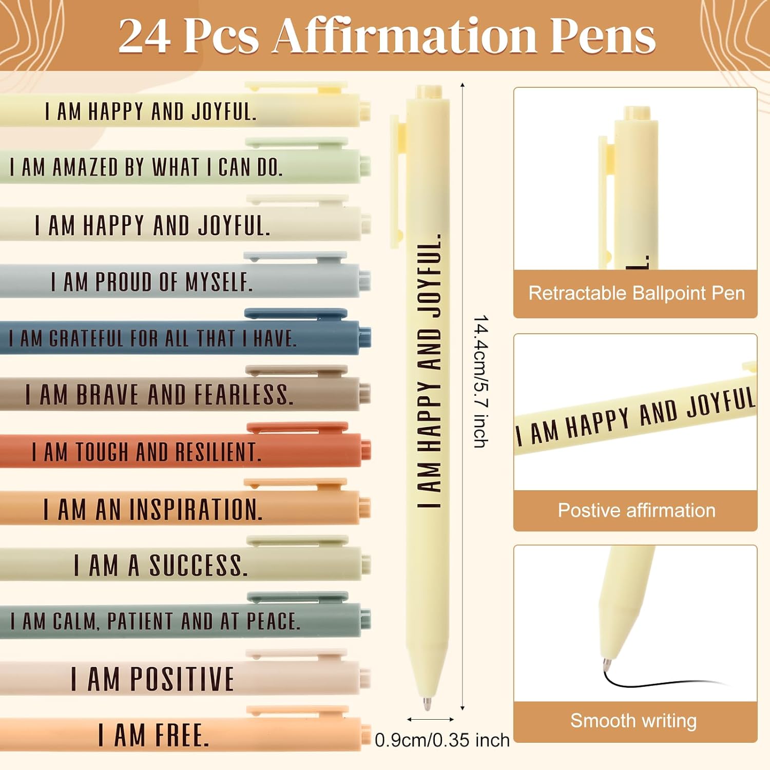 Kosiz 48 Pcs/24 Set Positive Affirmation Gifts Bulk for Women Men Gratitude Spiral Journals with Pens Motivational Notebooks Back to School Gifts for Students Employee Coworker Teacher Nurse (Boho)