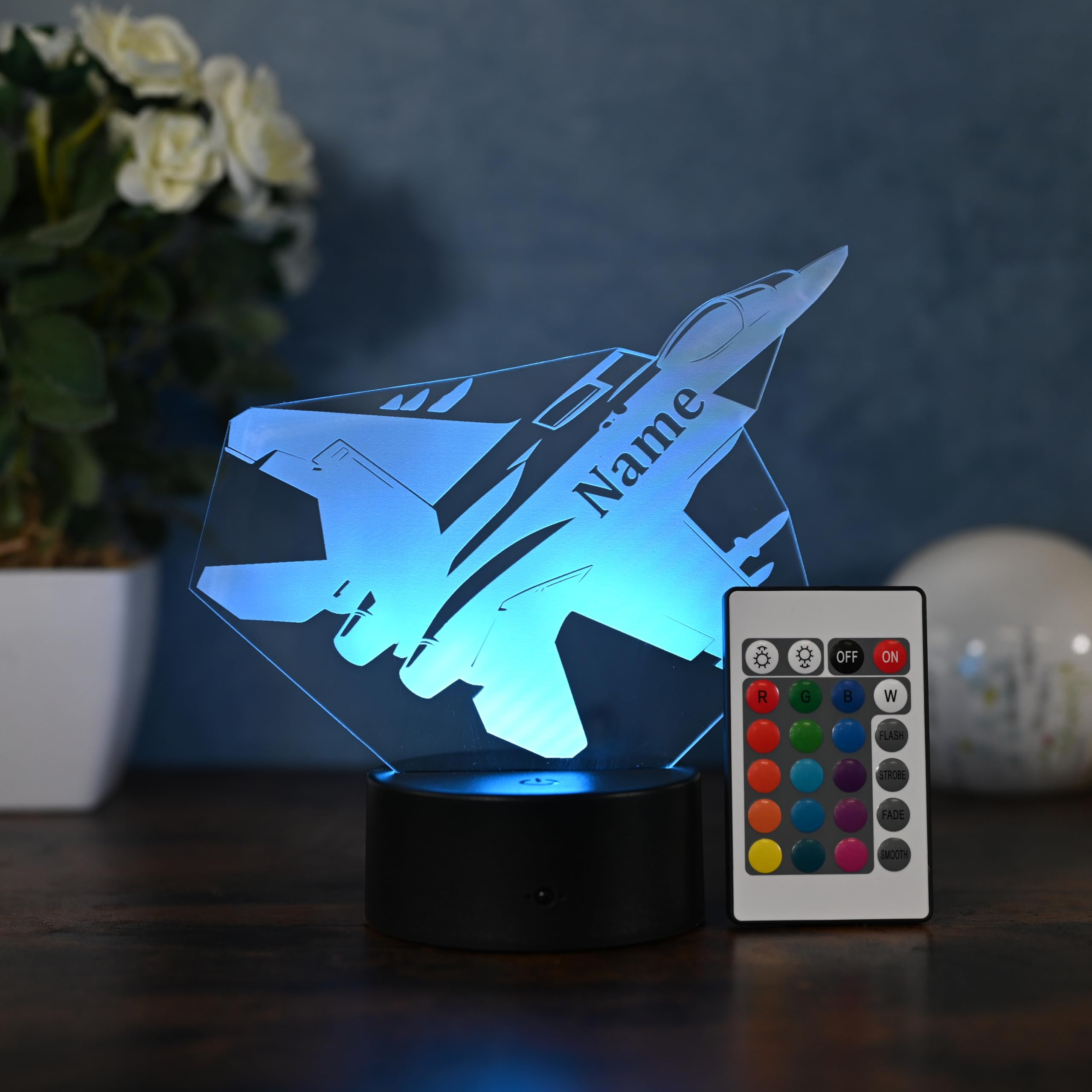 Personalisierte LED-Kampfjet Lampe – Geschenk für Kampfjet Piloten, Jagdflugzeug Piloten und allgemein Jet Liebhaber