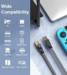Cat 8 Ethernet Cable 10ft,Nylon Braided High Speed 26AWG 40Gbps 2000Mhz SFTP Patch Cord, Cat8 LAN Internet Network RJ45 Cord-Shielded in Wall, Outdoor&Indoor for Router,Modem, Gaming,PC,PS5,PS4