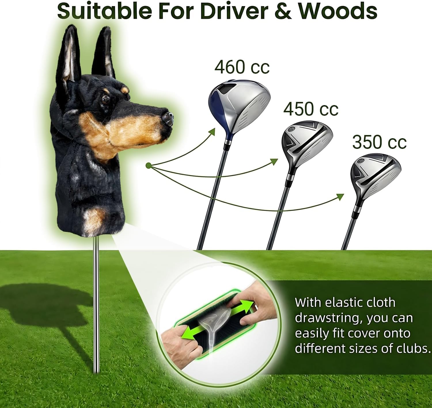 Doberman Pinscher Golf Club Covers - Custom, Protective & Sophisticated for Your Golf Gear (Doberman)