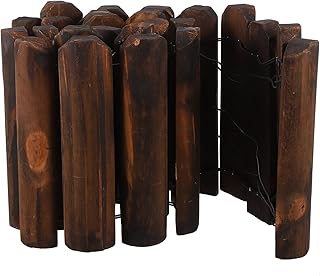 Operitacx Natural Solid Wood Garden Fence Panel 20cm Landscape Yard Wooden Fence Decor for Outdoor Patio Balcony Courtyard Partition Ranch Barrier