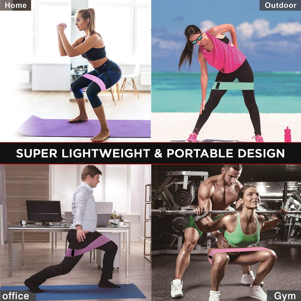 Resistance Bands for Legs and Butt,Exercise Bands Hip Bands Wide Booty