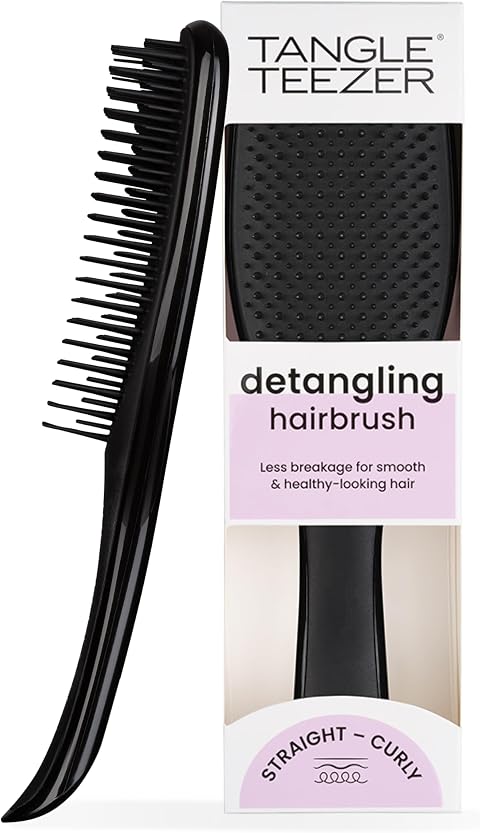 Tangle Teezer Ultimate Detangler - Districa i capelli bagnati e asciutti - Anti-rottura e scioglinodi. Design con setole a doppio livello - Spazzola adatta a tutti i tipi di capelli - Nero Liquirizia