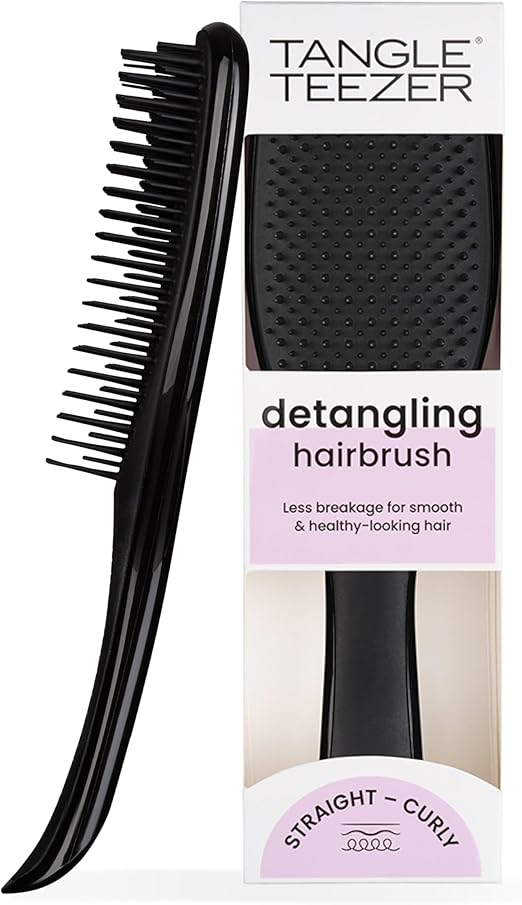 Tangle Teezer Ultimate Detangler - Districa i capelli bagnati e asciutti - Anti-rottura e scioglinodi. Design con setole a doppio livello - Spazzola adatta a tutti i tipi di capelli - Nero Liquirizia
