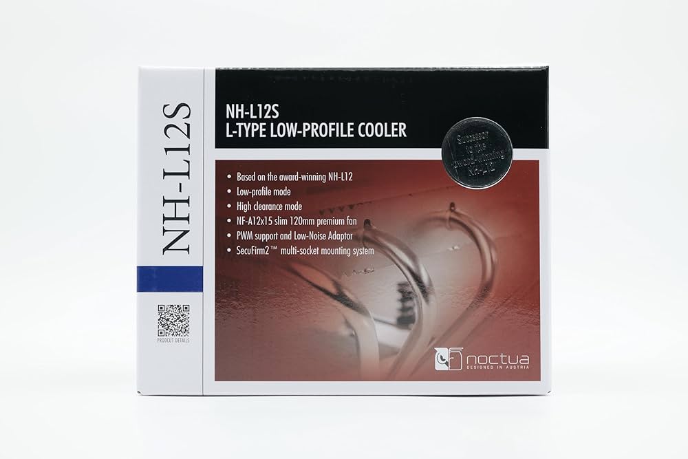 Noctua NH-L12S, プレミアムロープロファイルCPU 静音120mm Noctua NH-L12S プレミアムロープロファイルCPU 静音120mm PWM