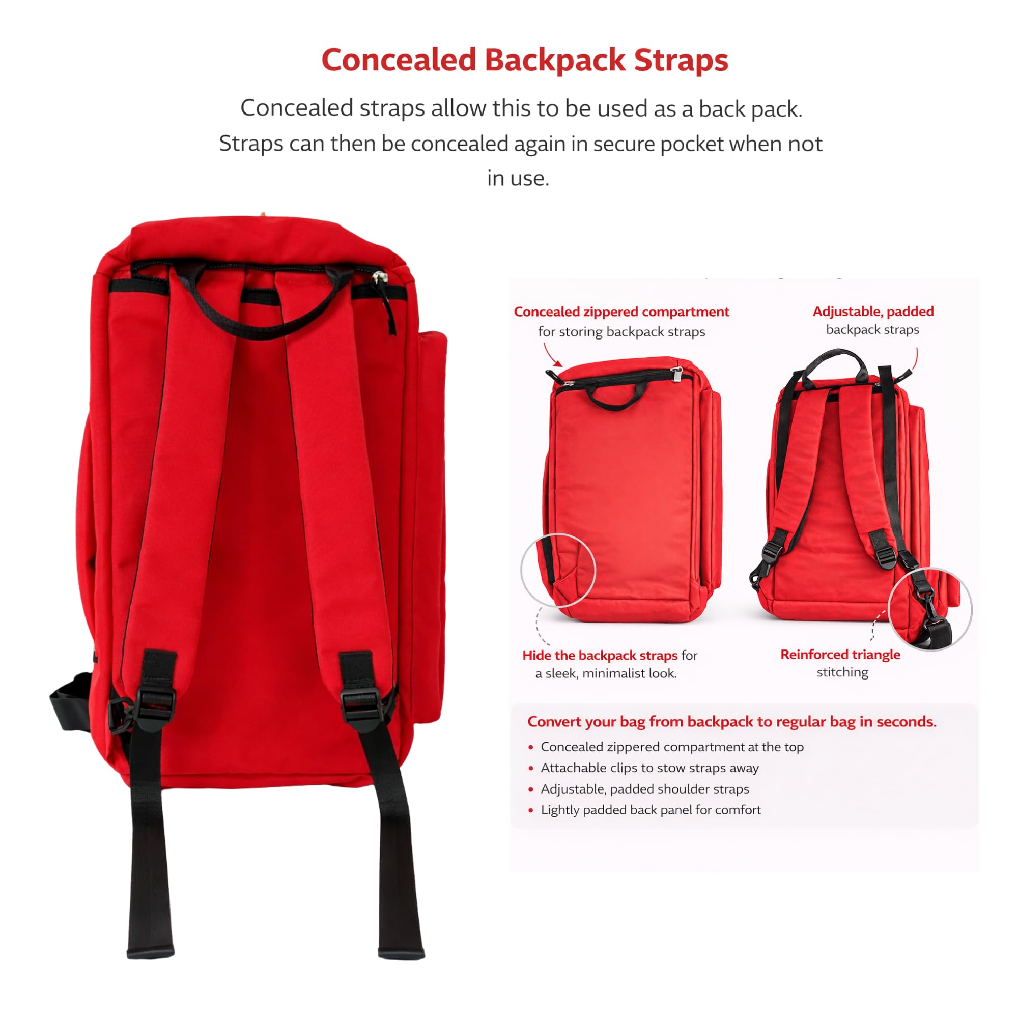 Borsa di emergenza – Borsone durevole di alta qualità con sezioni multiple, opzioni di trasporto multiple (borsone, spalla o zaino) e scomparto separato per bagnato/asciutto
