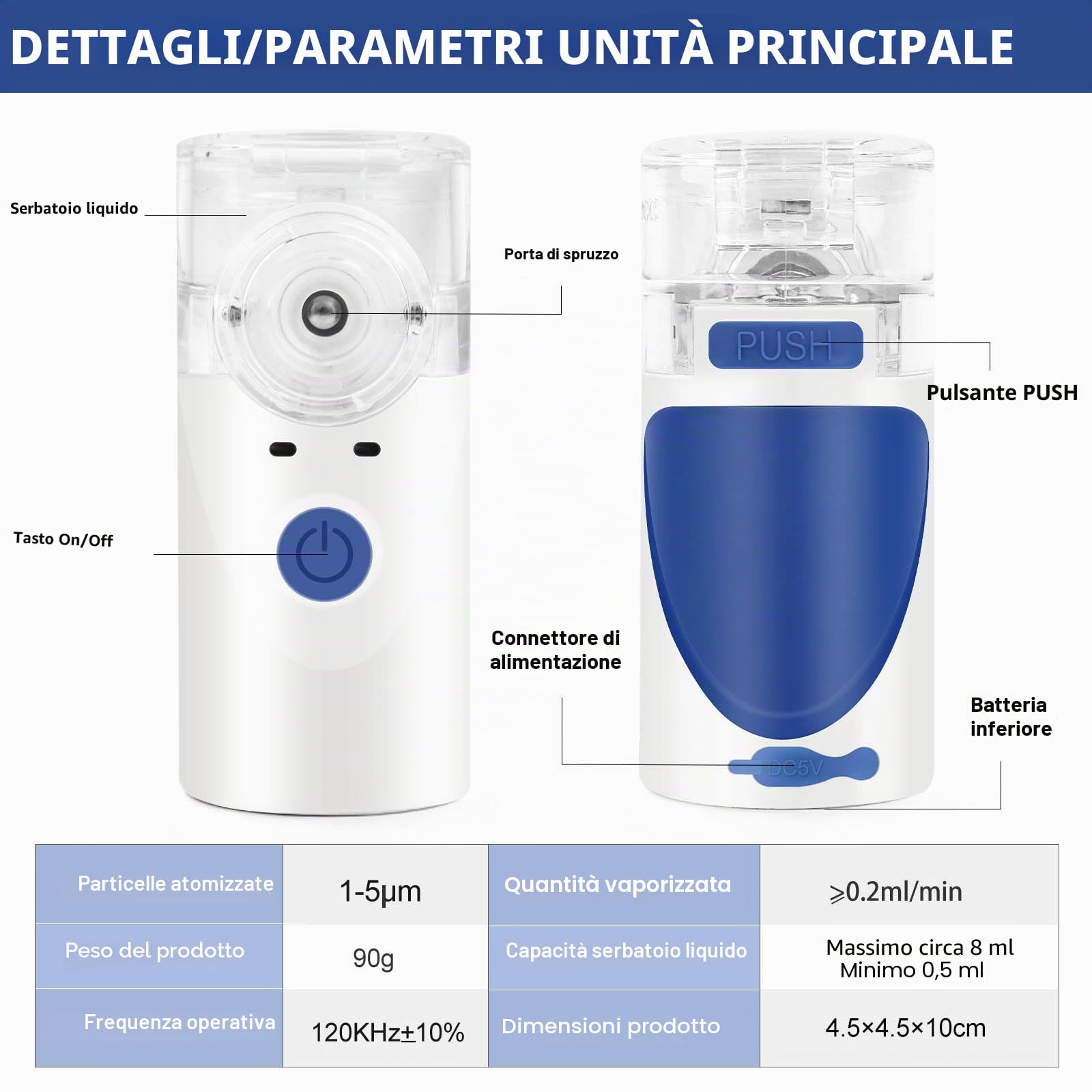 Aerosol Portatile Silenzioso, Aerosol Portatile per Bambini Adulti, Aerosol Ultrasuoni Silenzioso, Nebulizzatore Inalatore Silenzioso Portatile, Aerosol Ricaricabile per uso domestico e in viaggio
