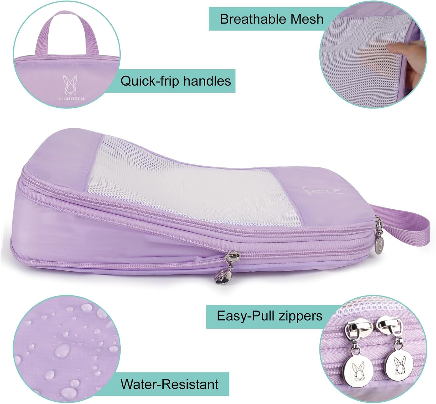 Expandable Compression Packing Cubes for Suitcases,6 Set Lightweight Compressible Travel Packing Organizer for Carry on Suitcase,Organizer Bags Set as Travel Essentials for Women - Image 6