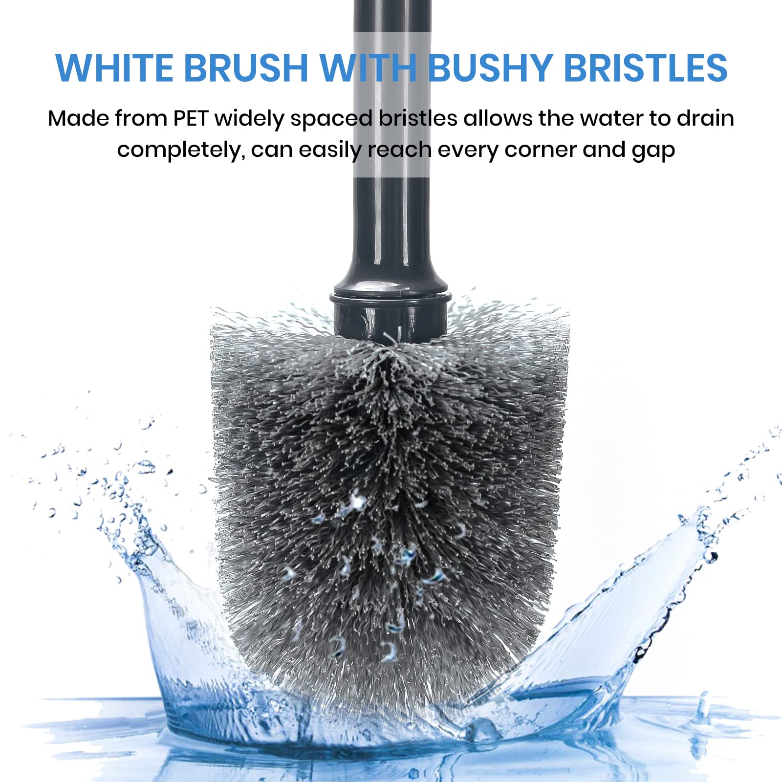 Toilet Brush and Plunger Set, 2 in 1 Toilet Bowl Brush Plunger with Holder Combo Caddy Stand for Bathroom Cleaning, Durable and Efficient