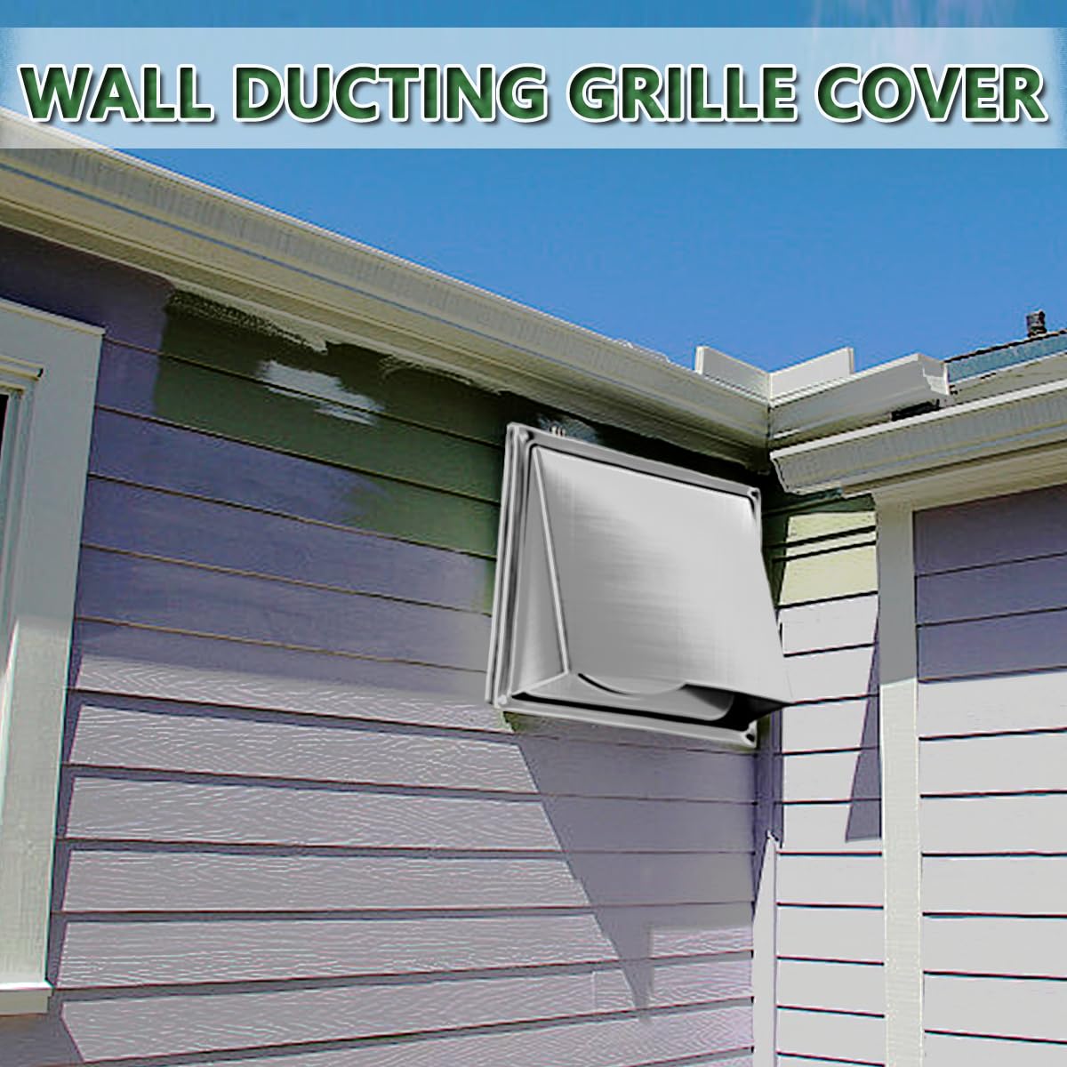 Geeaoo Rejilla Ventilación de Aire Inoxidable, Ventilación Cuadrada de Acero Inoxidable, Campana de Escape de Acero Inoxidable para Baño, Oficina, Cocina, 6 Pulgadas, Campana Cuadrada