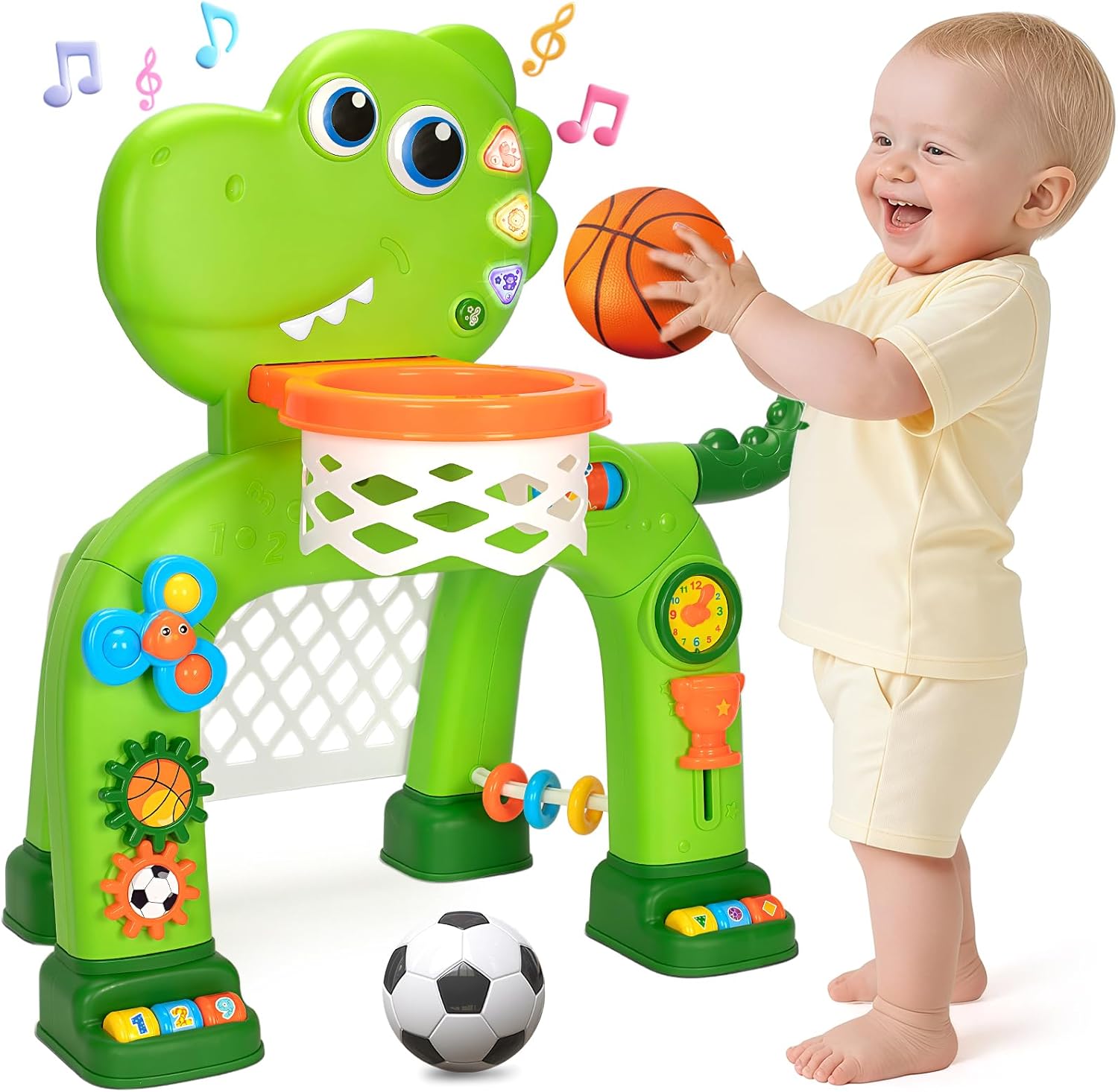 Toddler Basketball Hoop & Soccer Goal, Baby Toys for 1 2 3 Year Old Boys Girls, Kids Sports Toy with Light Sound Music, Dinosaur Toys for 12-16-18 Months, Christmas Birthday Gifts for Ages 1-3 Toddler Basketball Hoop & Soccer Goal, Baby Toys for 1 2 3 Year Old Boys Girls, Kids Sports Toy with Light Sound Music, Dinosaur Toys for 12-16-18 Months, Christmas Birthday Gifts for Ages 1-3