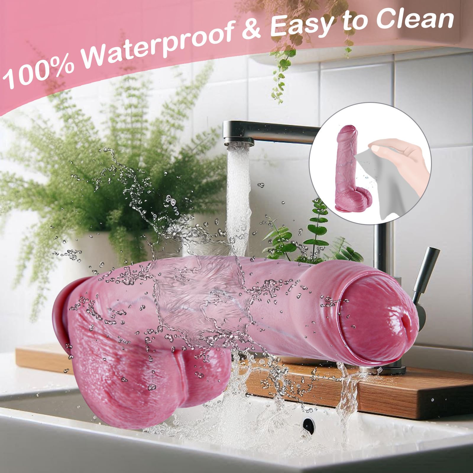 Dildo realistico grande in silicone a doppia densità da 23,5 cm, morbido con ventosa, diametro 5,3 cm,dildo realistico, pene spesso non circonciso, dildo anale punto G XL,realistico per uomini e donne