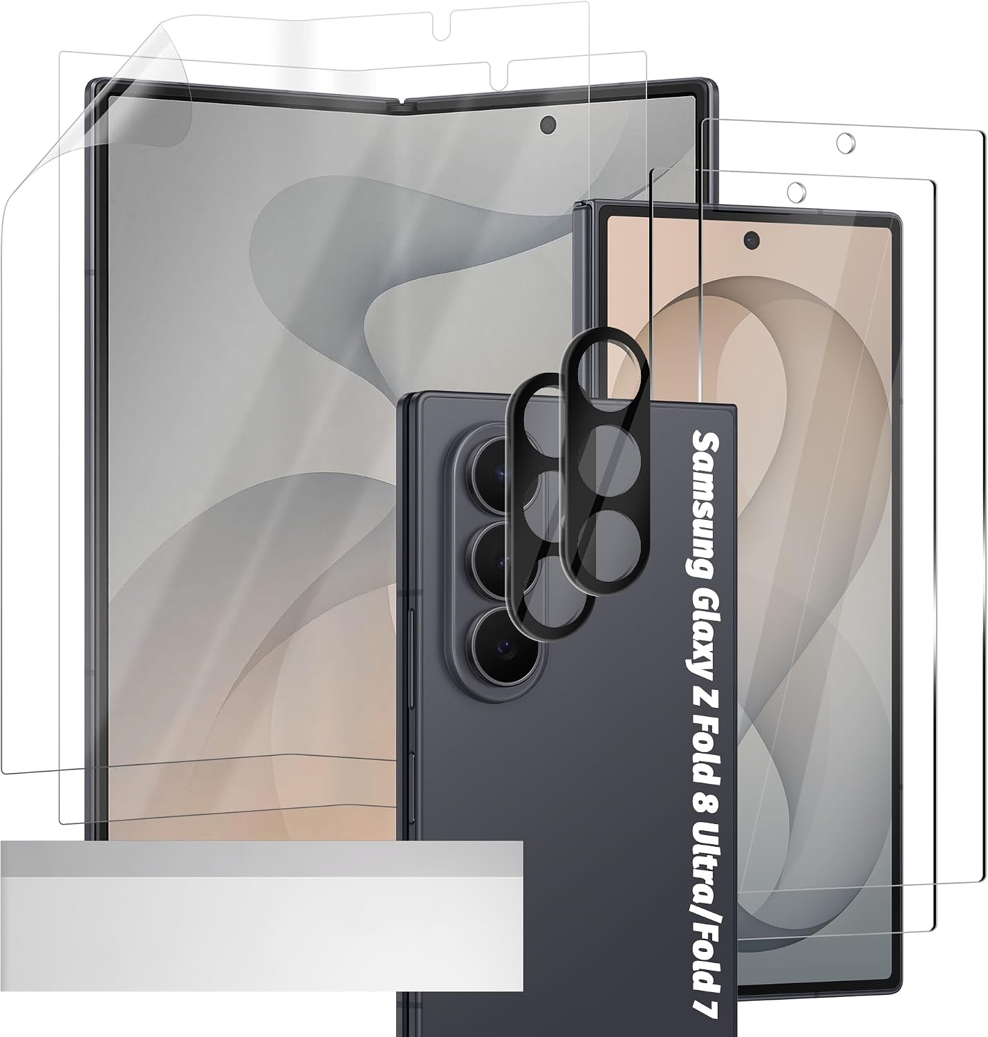 Orzero (6 in 1 Compatible for iPhone Duo, 2 Pack Soft EPU Inner Protector + 2 Pack Front Screen Protector + 2 Pack Camera Lens Protector, High Definition Anti-Scratch Bubble-Free image 5