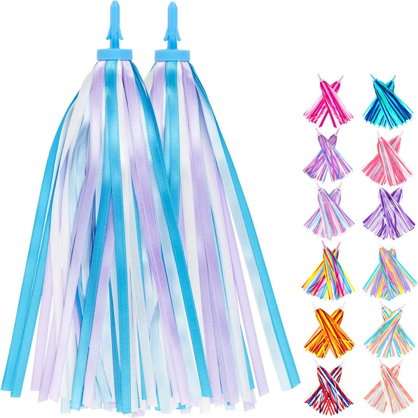 Bike Streamers Bike Tassels for Kids 1 Pair, Kids Bike Accessories Scooter Bicycle Tricycle Handlebar Streamers Handle Bar Grips Accessories for Girls and Boys